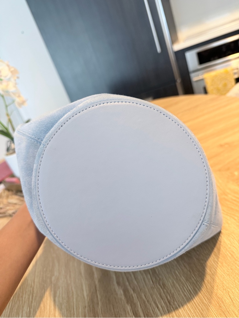KHAITE Light Blue Suede Hobo Shoulder Bag - Picture 7 of 10